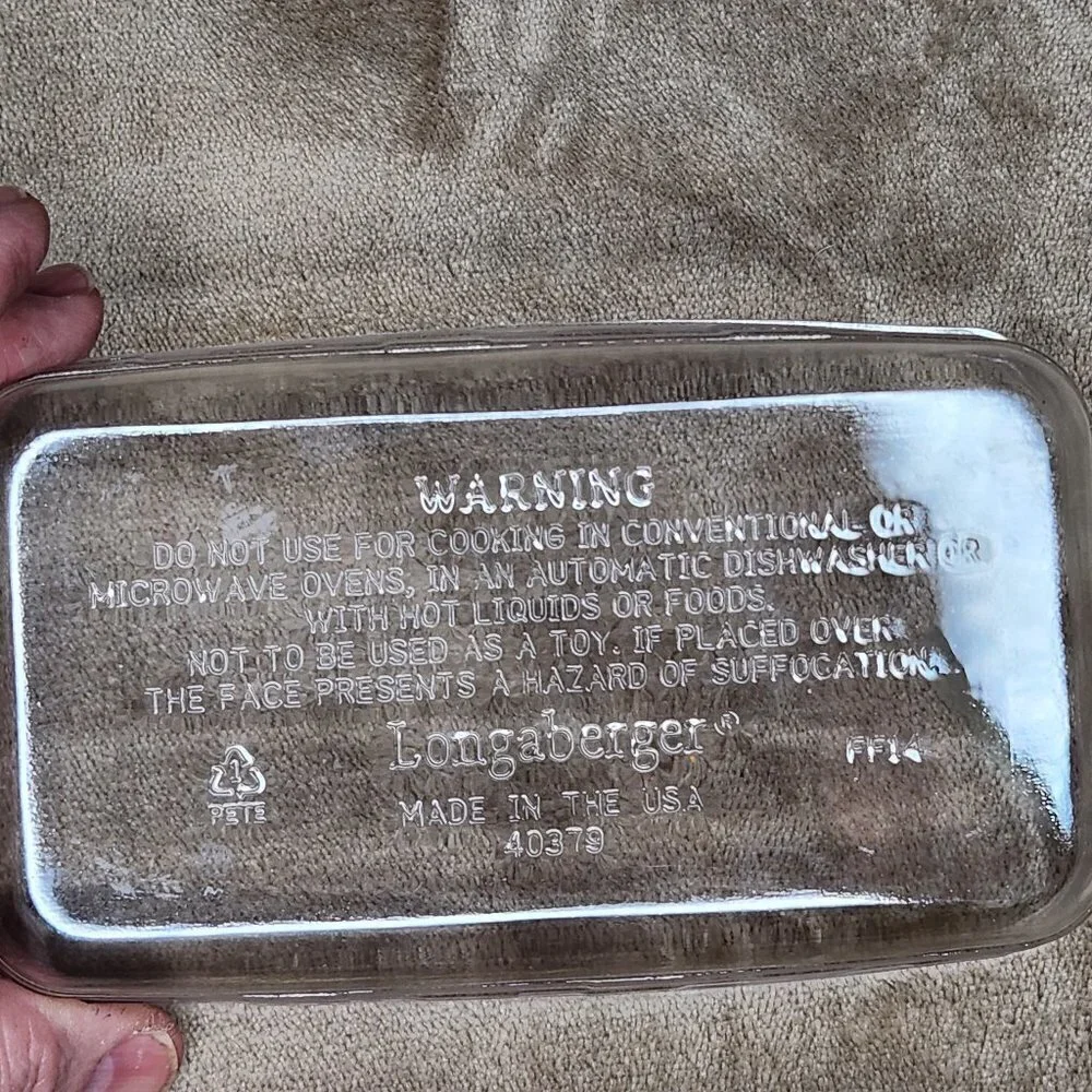 Longaberger Vintage Colorful Rectangle Baking Dish Basket